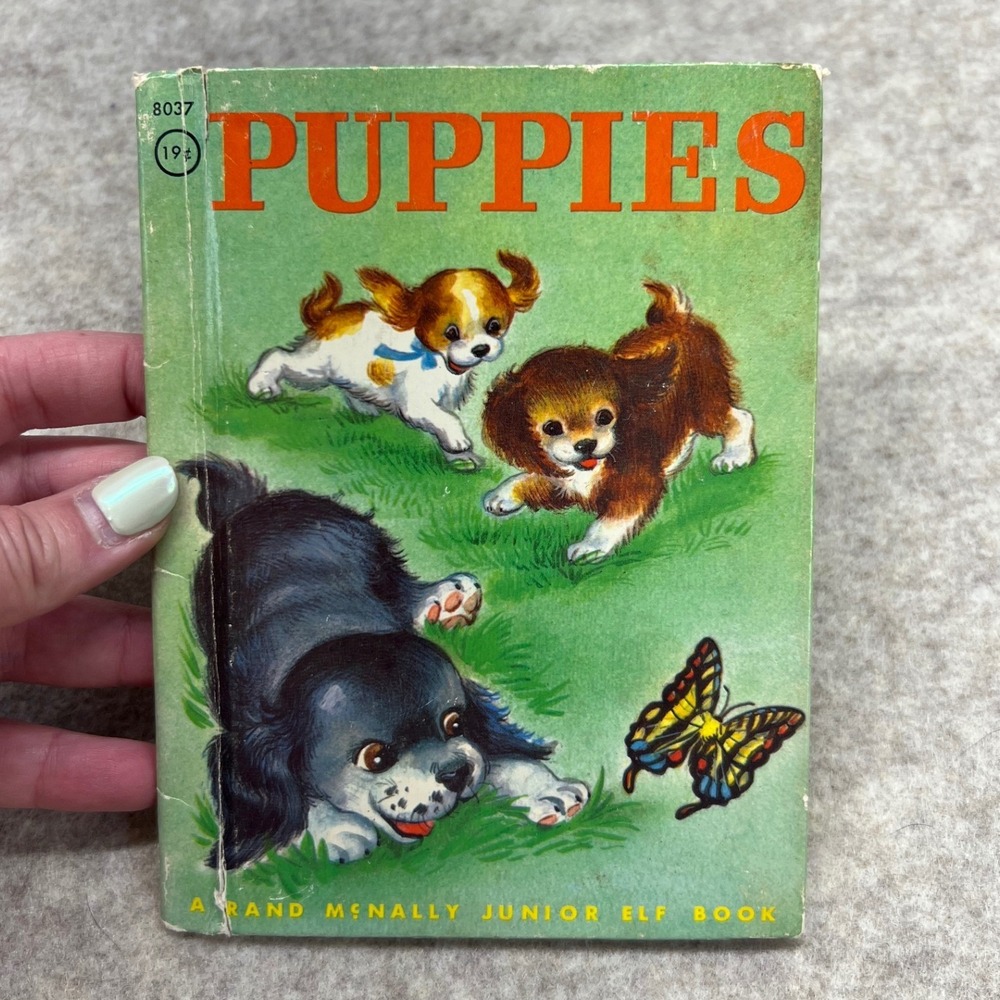 Rand McNally Puppies Junior Elf Book Kids Vintage 1952 8037 - Picture 1 of 7